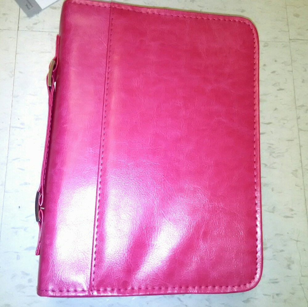 HOLY BIBLE pink leather  book cover